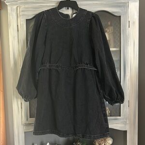 Elegant Black Denim Dress